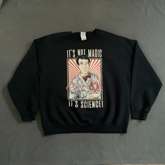 Gildan Other - Gildan Bill Nye The Science Guy Sweatshirt Mens XL Black Graphic Print